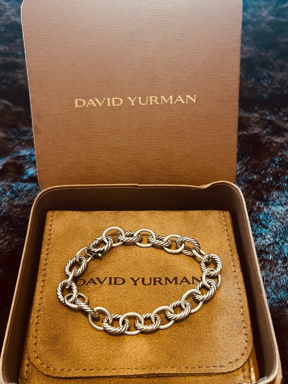 Authentic David Yurman Sterling Silver Twisted Cable Link 7.5 inch,10mm Bracelet - Picture 4 of 7